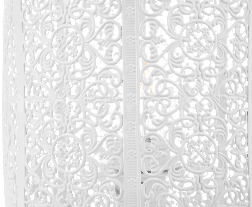 Marokkói fehér fém asztali lámpa 27 cm SOMES Beliani