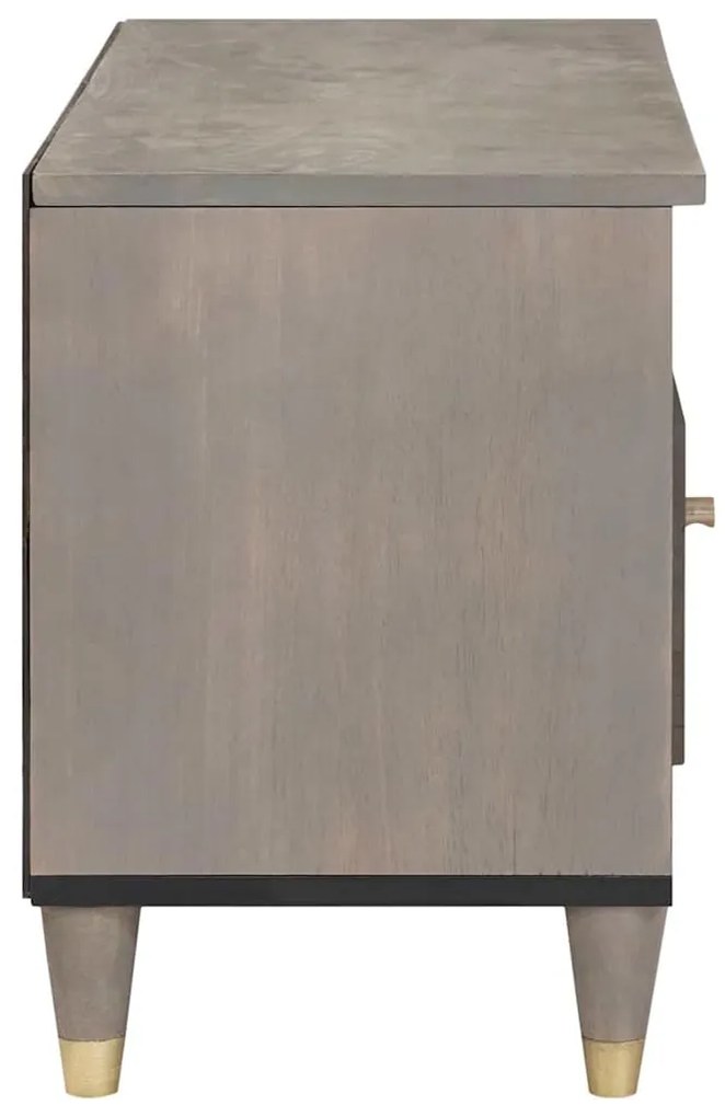 TV szekrény Szürke és Arany 80 x 33.5 x 46 cm Tömör mangófa