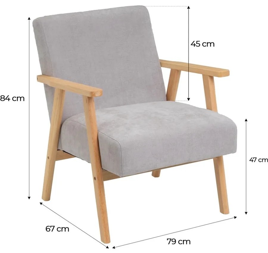 Szürke zsenília fotel Vintage – Casa Selección