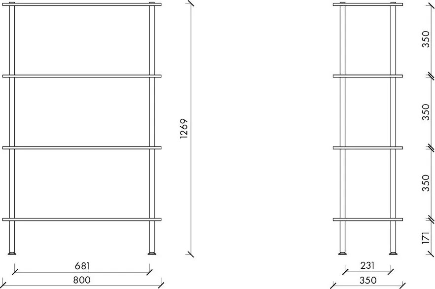 Kék polcos állvány tölgyfa dekorral 80x127x35 cm Teidi – noo.ma
