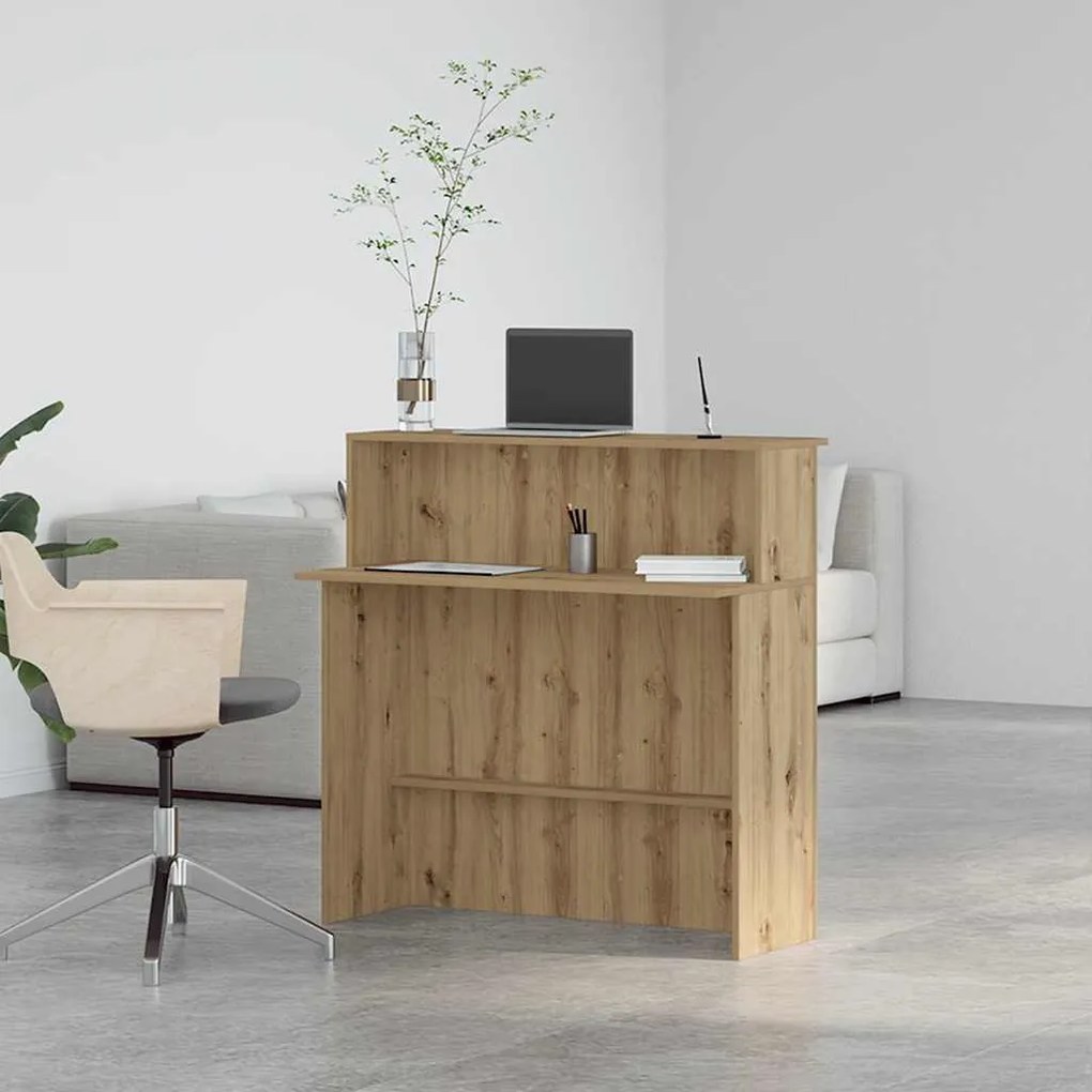 recepciós pult kézműves tölgy 100x50x103,5 cm szerelt fa
