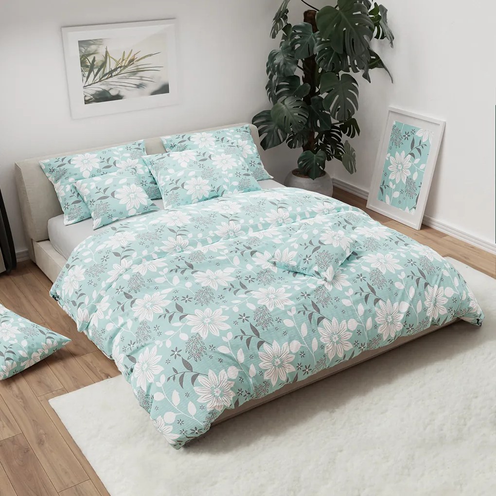 GABRIELA kék krepp ágyneműhuzat Ágyneműhuzat mérete: 70 x 90 cm | 140 x 200 cm