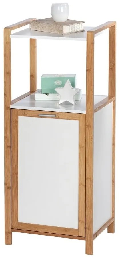 Fehér-natúr színű bambusz fürdőszobai polcos állvány 40x95 cm Finja – Wenko