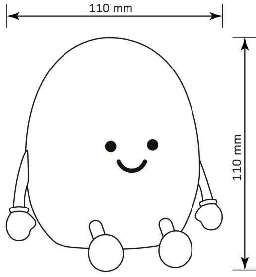 LED RGBW Dimmelhető gyermek érintős lámpa POTATO LED/2W/5V USB 1200 mAh