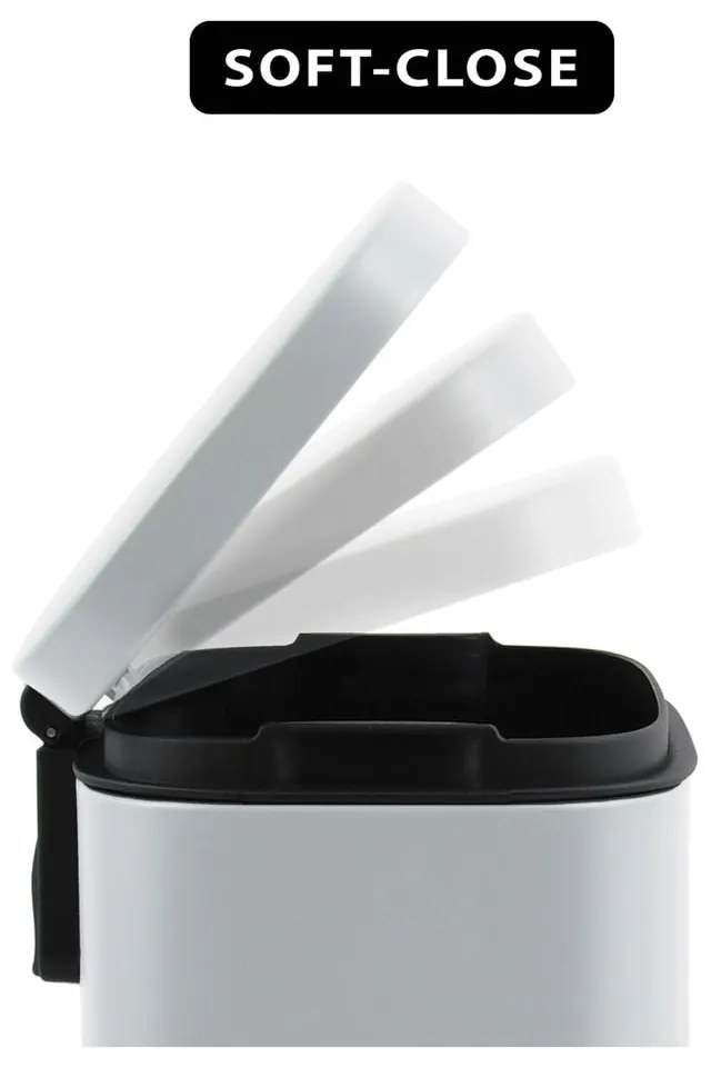 Matt fehér acél pedálos szemetes 50 l Akira – Spirella