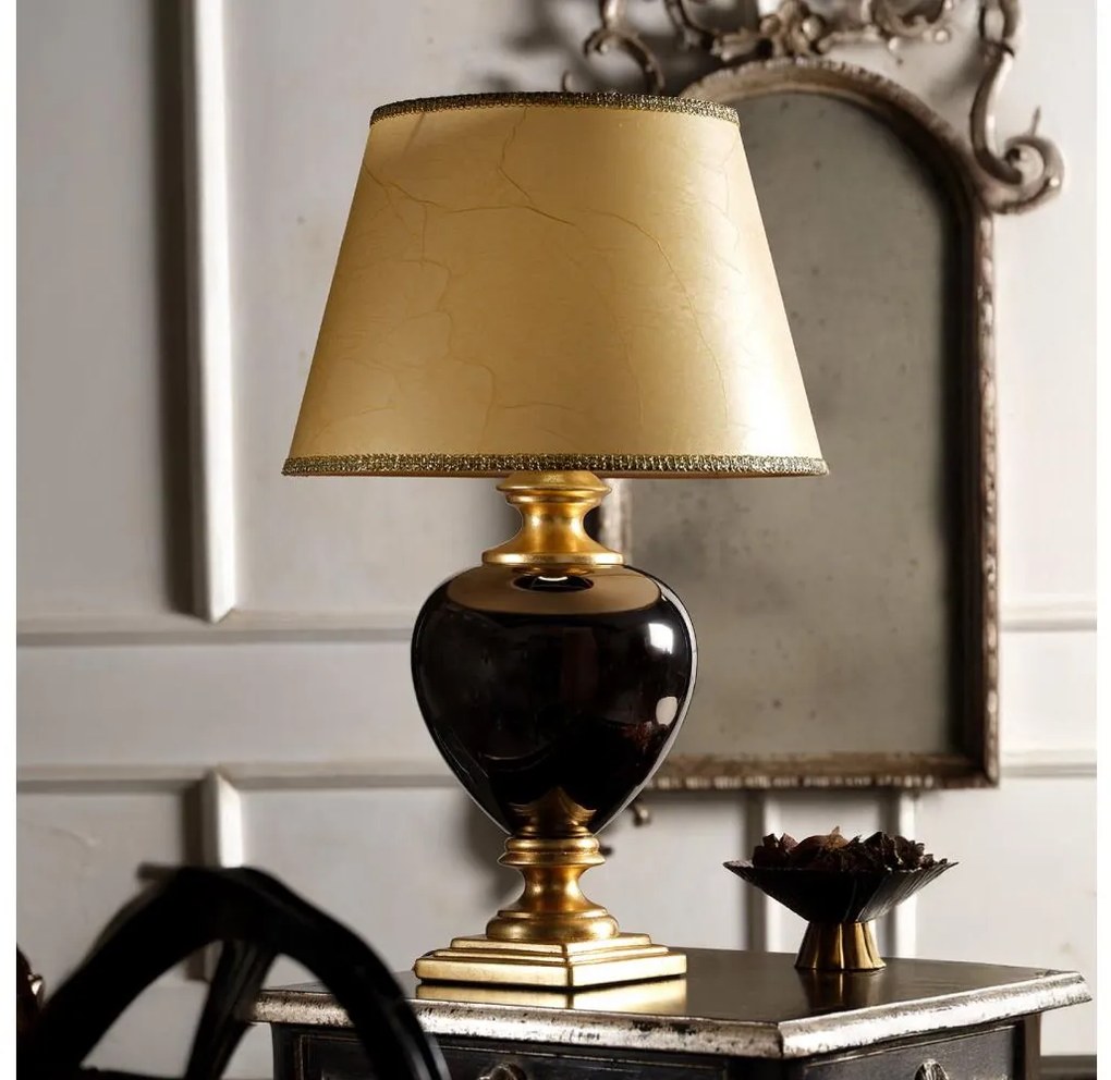 ONLI - Asztali lámpa AMADEUS 1xE27/15W/230V 72 cm fekete/arany