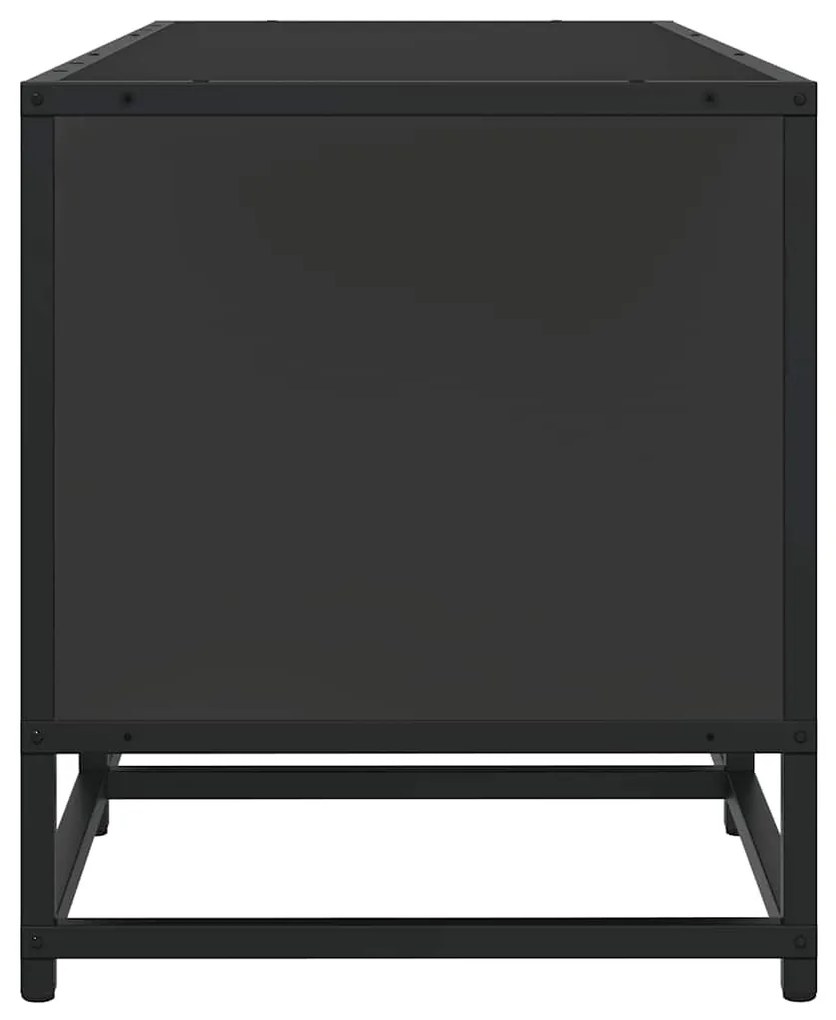 fekete szerelt fa és fém TV-szekrény 160x35x41 cm