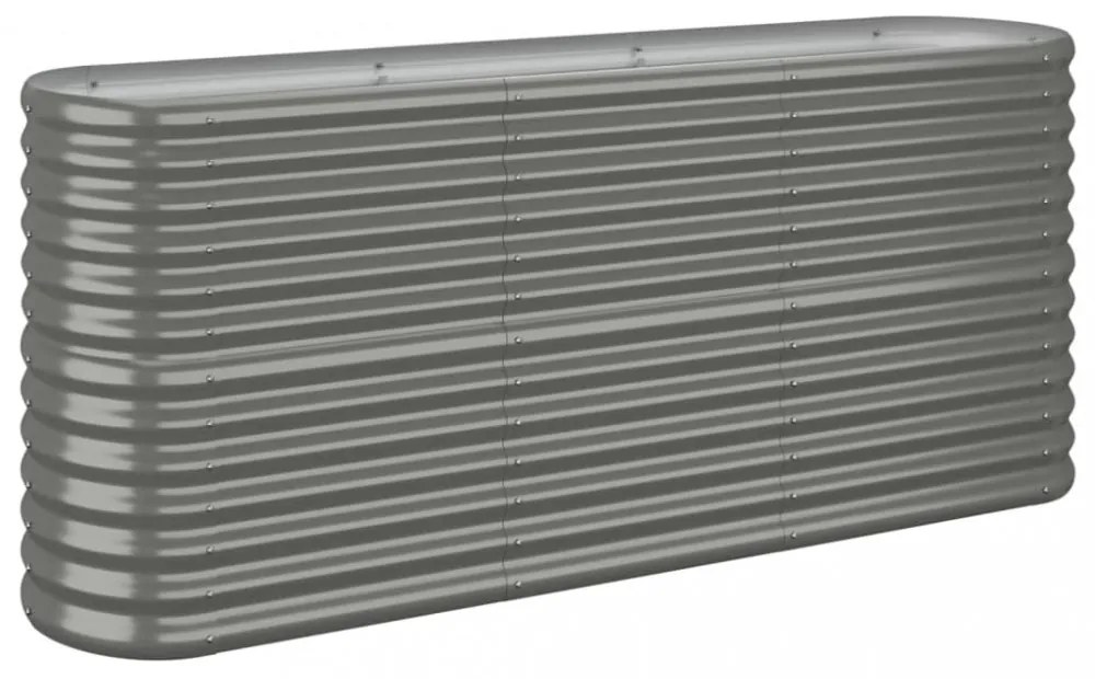 szürke horganyzott acél kerti magaságyás 152x40x68 cm