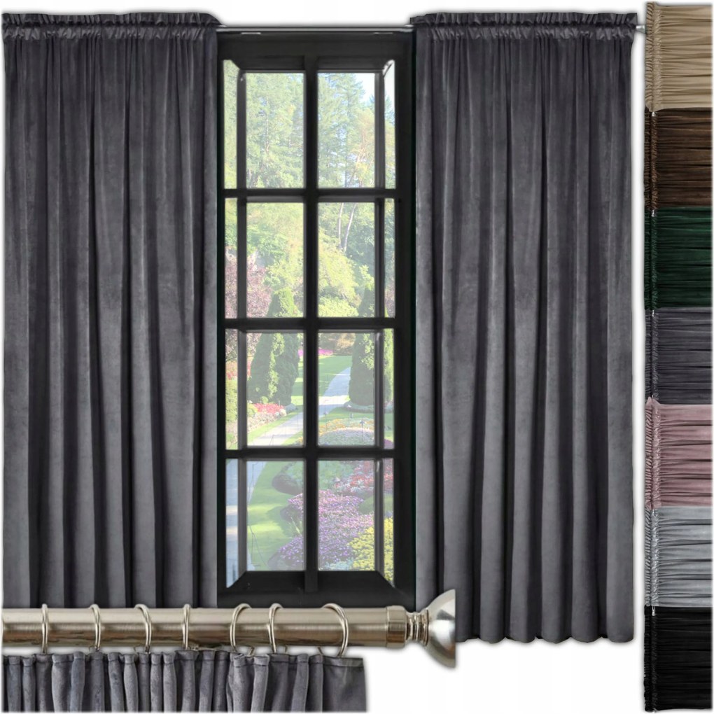 Velúr Függöny Szalagon 140X250 velvet vastag Sötétítő velúr színek