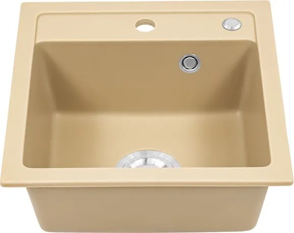 Nia szögletes egy medencés gránit mosogató bézs