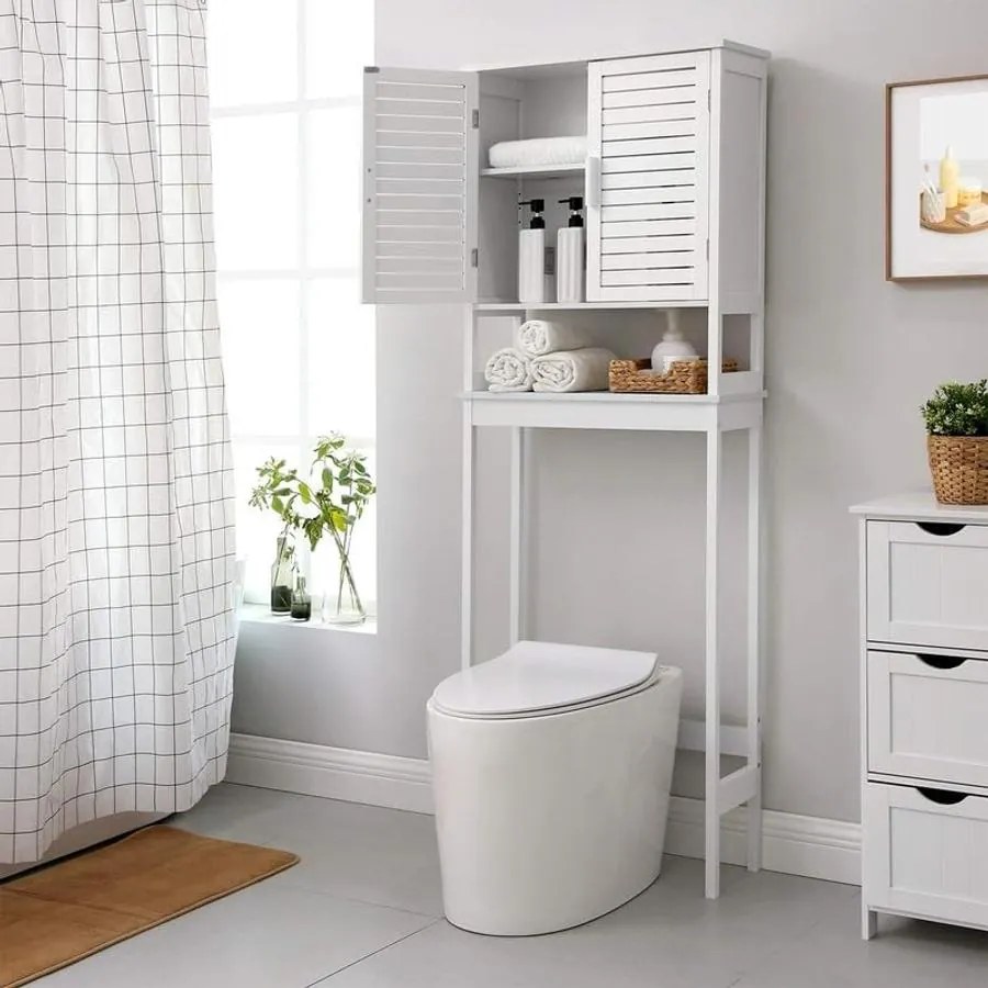 SONGMICS WC feletti tárolószekrény 23x60x173 cm, fehér