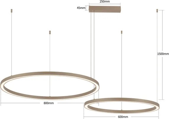 Brilagi - LED dimmelhető kábeles csillár PORTOFINO LED/98W/230V bézs + távirányító
