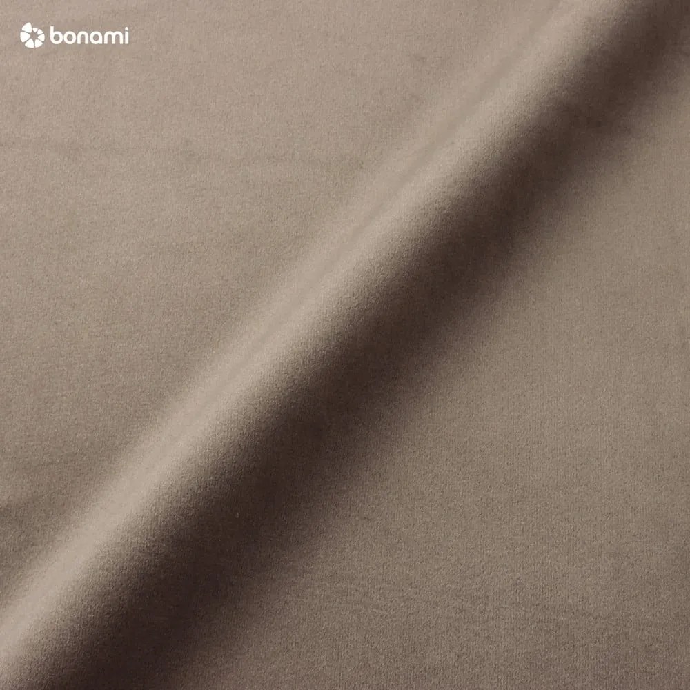 Szürkésbarna kárpitozott ágyneműtartós franciaágy ágyráccsal 160x200 cm Anani – Makamii