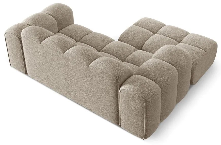 Világosbarna zsenília sarokkanapé (bal oldali-heverő résszel) Treno – Cosmopolitan Design