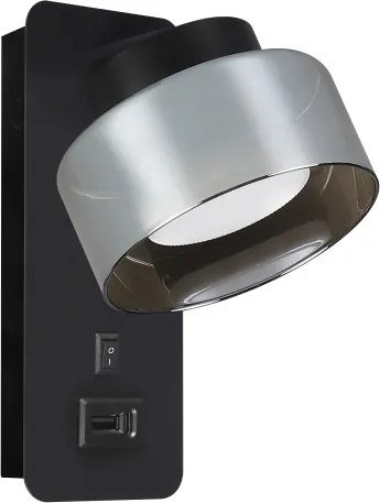 Brilagi - Fali lámpa USB-porttal AURA LUX 1xGX53/30W/230V fekete/füstszínű