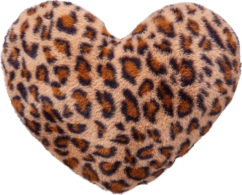 HEART szív alakú párna, leopárd 40 x 30 cm