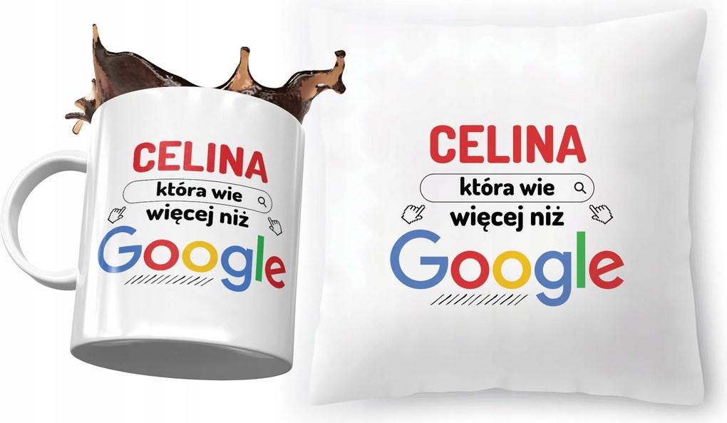 Celina párna ajándék bögre szett fényképes nyomtatással