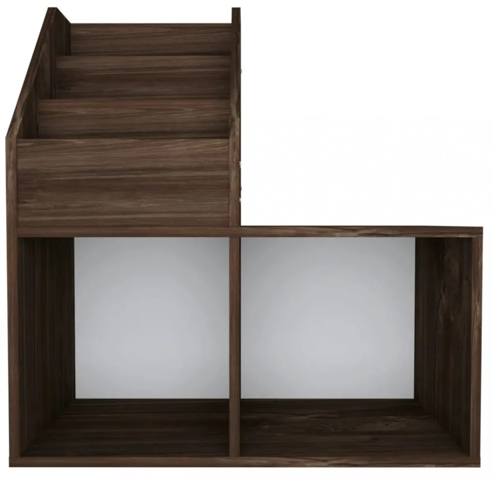 füstös tölgy színű szerelt fa gyerek újságtartó 71x30x78,5 cm
