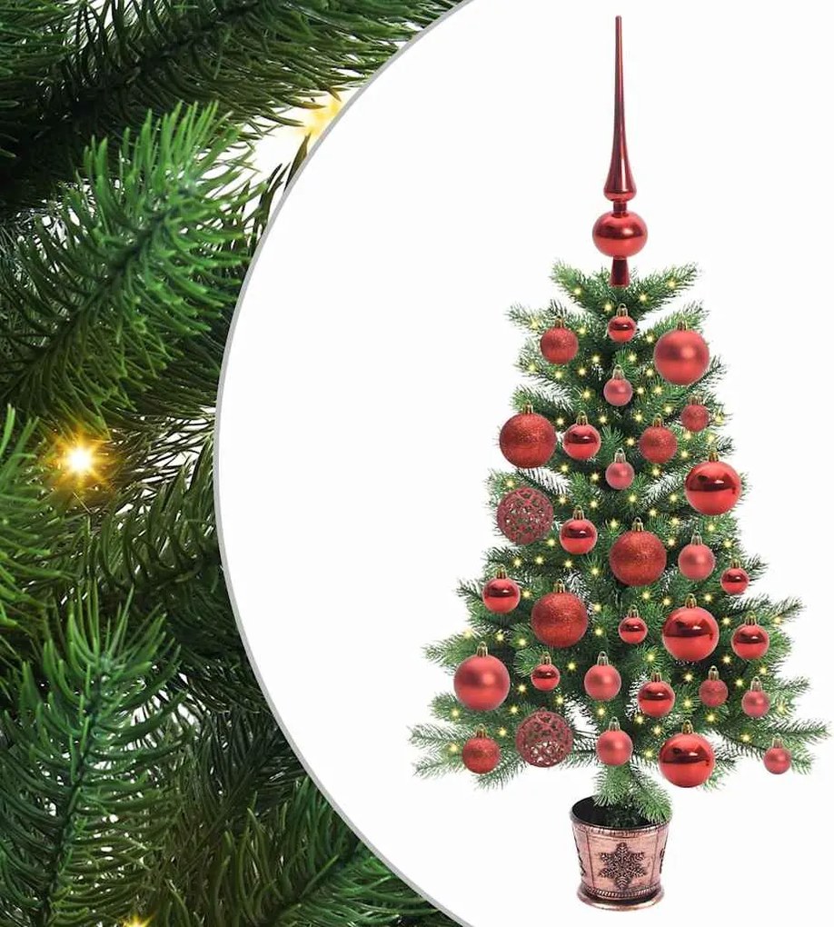 vidaXL Karácsonyfa 150 LED-del állvánnyal Zöld 90 cm PE