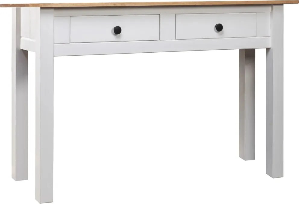 vidaXL fehér tömör fenyőfa panama konzolasztal 110 x 40 x 72 cm