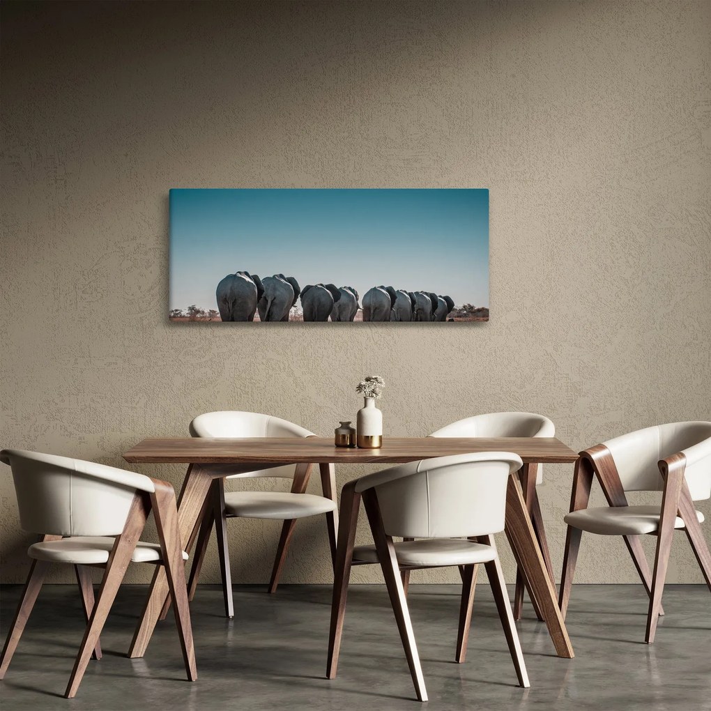 Kép - Elefántok indulása (120x50 cm)