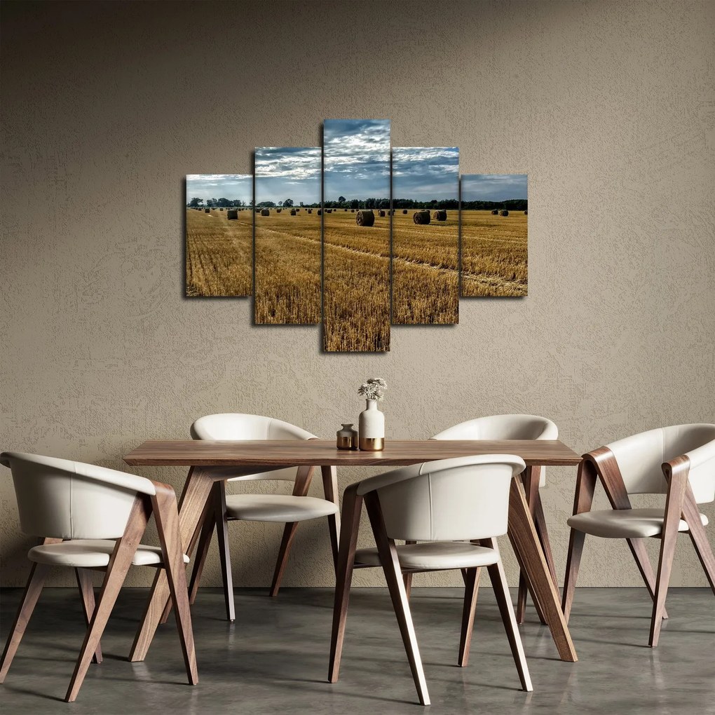 Betakarított gabona mező képe (150x105 cm)