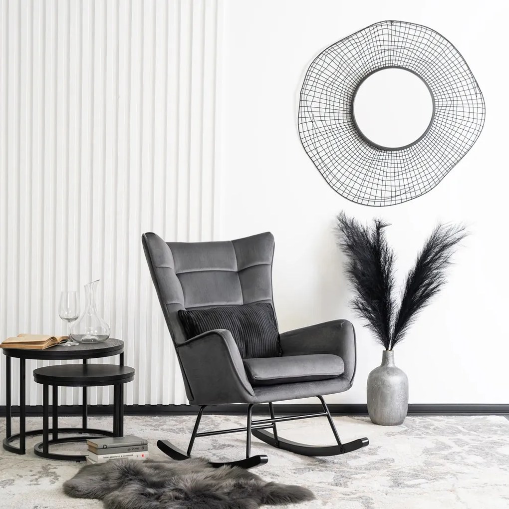 Hintafotel Szürke Bársony Kárpittal. JACKSON