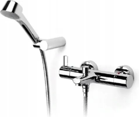 Kádtöltő csaptelep termosztatikus fali zuhanyszettel Roca Targa