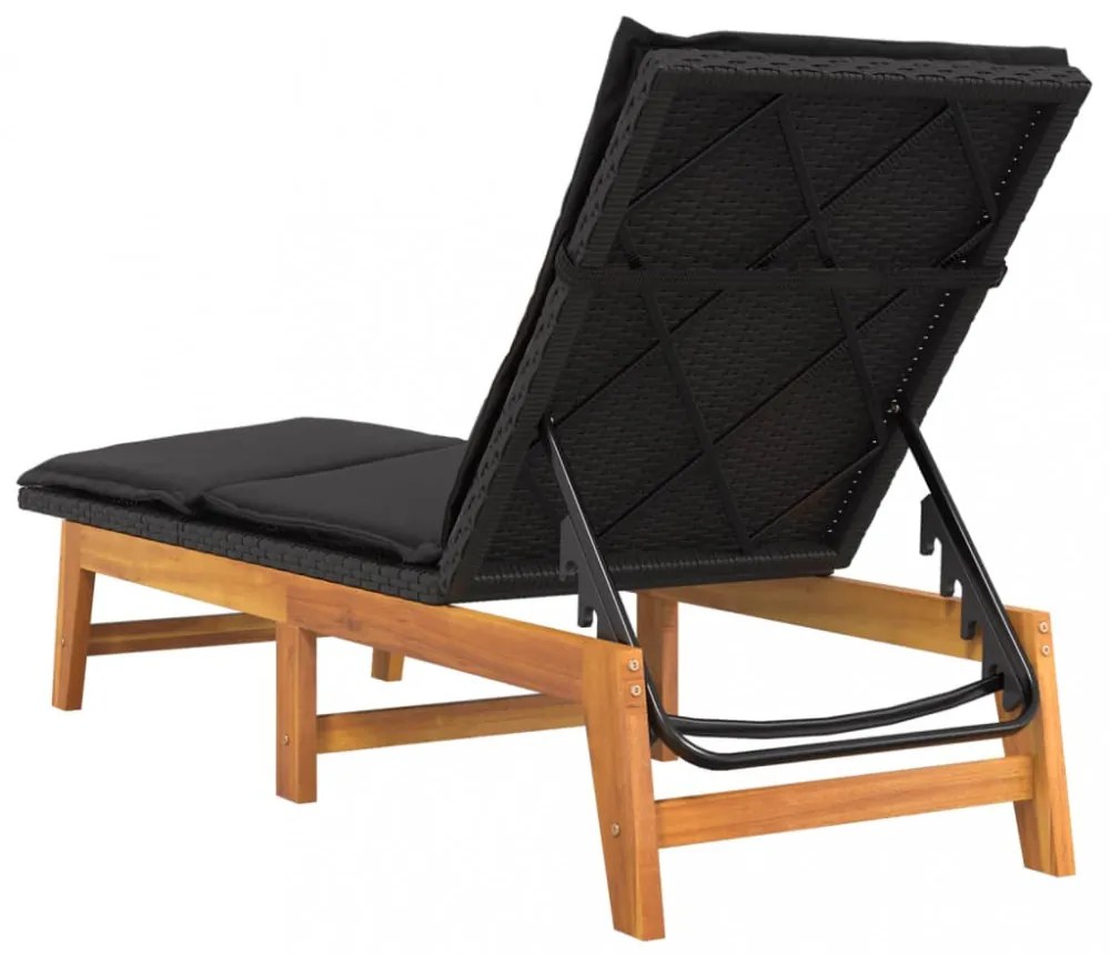 polyrattan és tömör akácfa napágy párnával