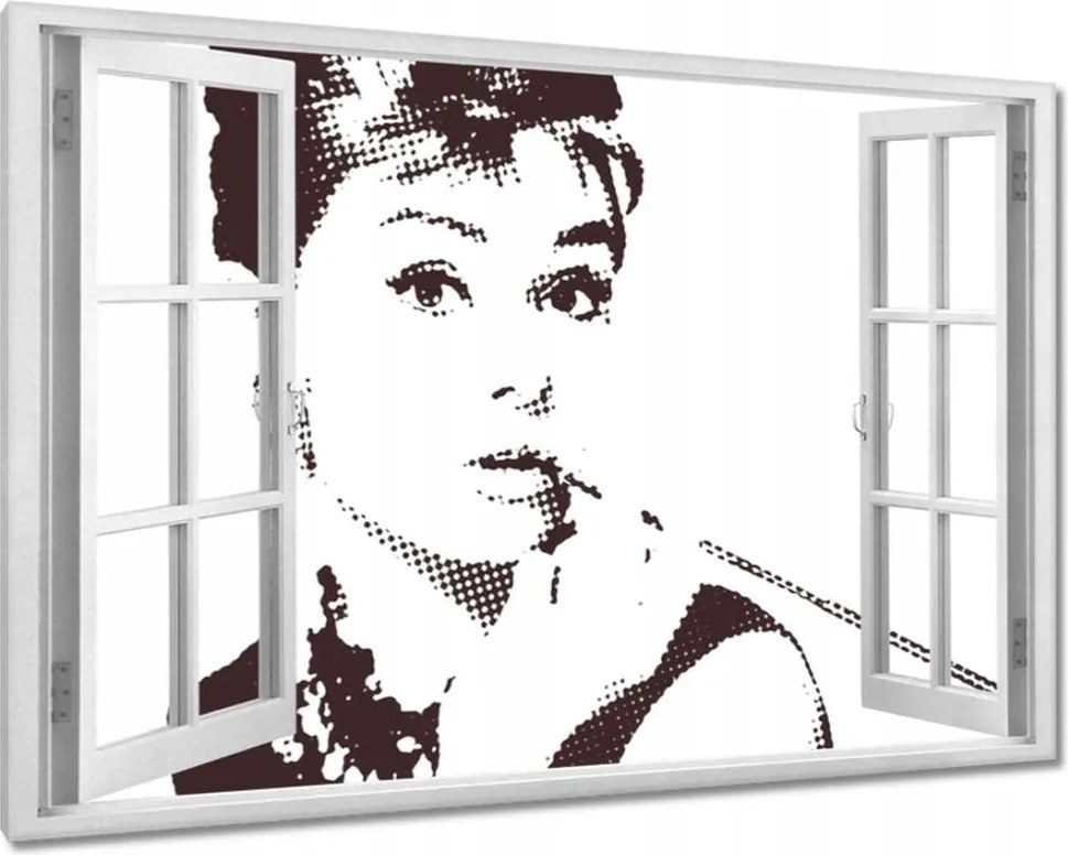 Vászonkép 60x40 Audrey Hepburn Szivar