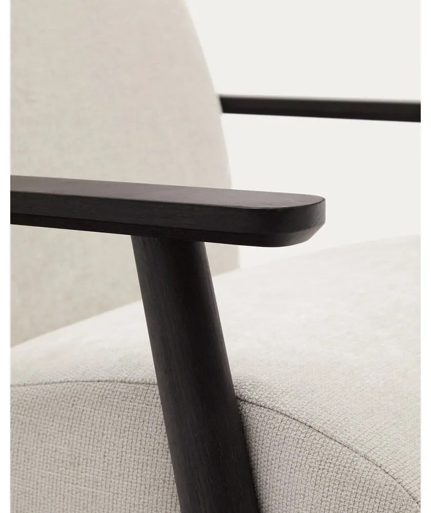 Bézs-krémszínű zsenília fotel Meghan – Kave Home