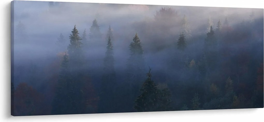 Kép - erdő a ködben, Carpathians, Ukraina (120x50 cm)