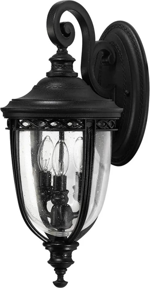 ELSTEAD FE-EB2-M-BLK ENGLISH BRIDLE Klasszikus Kültéri Fali Lámpa Fekete, Átlátszó E14 IP44