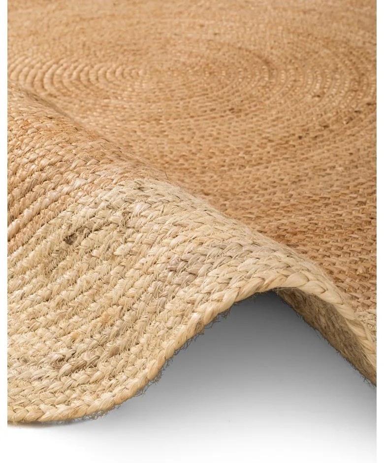 Natúr színű kétoldalas kézi szövésű kerek juta szőnyeg ø 240 cm Jutta Gold – Hanse Home