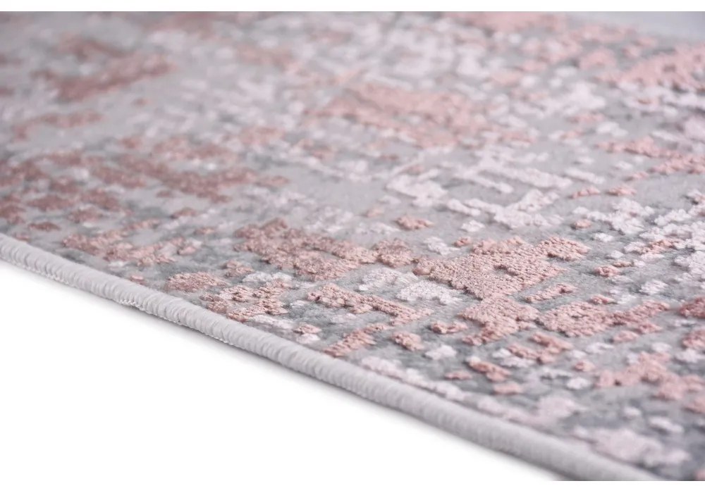 Rózsaszín-szürke pamut lépcsőszőnyeg szett 16 db-os 25x65 cm Milano Pembe – Vitaus