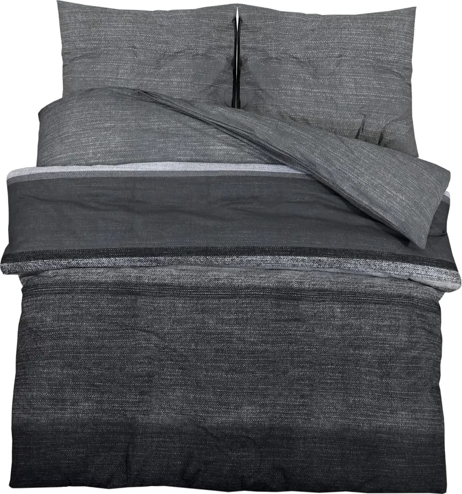 vidaXL szürke ágyneműhuzat-garnitúra 200x200 cm pamut