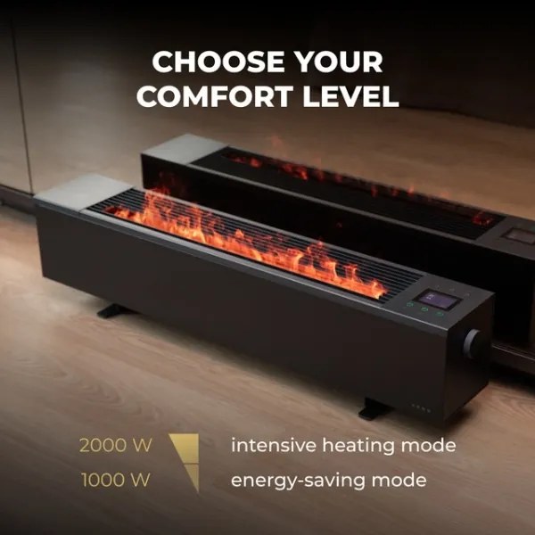 AENO - Okos elektromos hősugárzó/konvektor 1000/2000W fekete