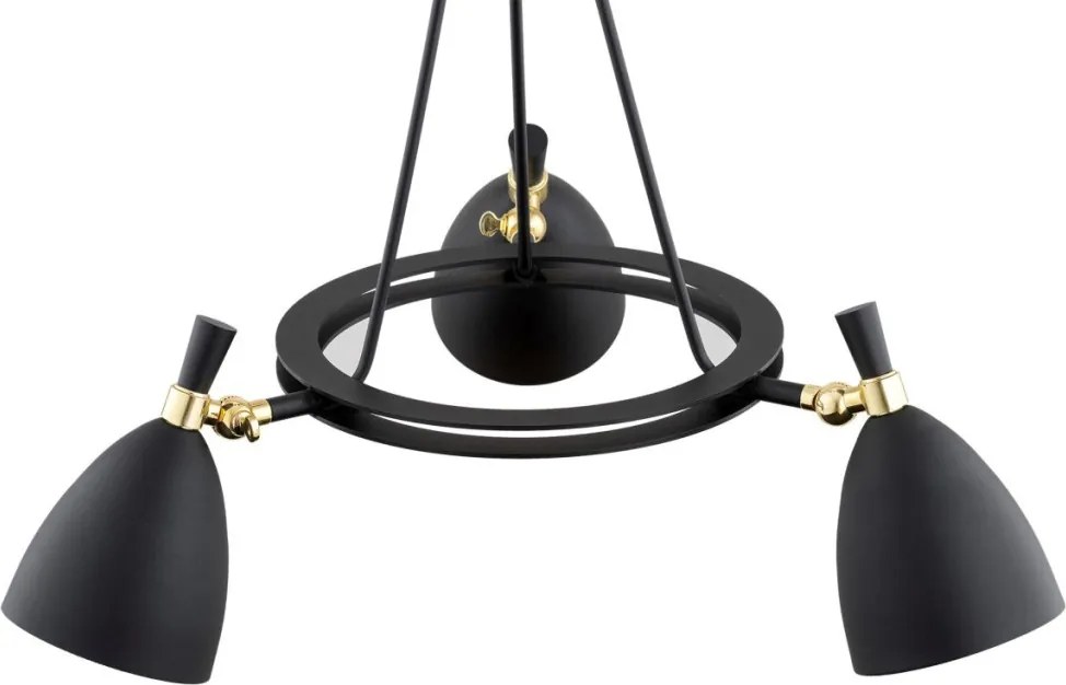 ARGON 6149 CHARLOTTE Modern Csillár Fekete, Sárgaréz E27 IP20
