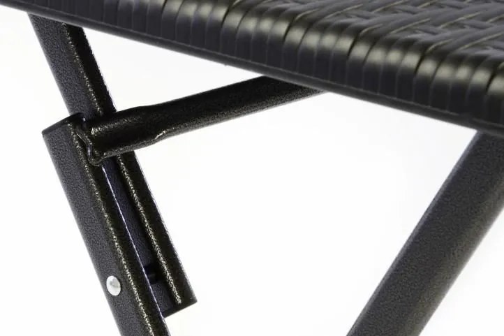 GARTHEN Összecsukható kerti asztal rattan 75 x 61 x 61 cm