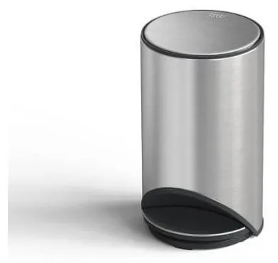 Fényes ezüstszínű rozsdamentes acél pedálos szemetes 10 l Arc – Joseph Joseph