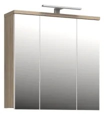 VENOM tükrös fali fürdőszobaszekrény, fehér/sonoma tölgy