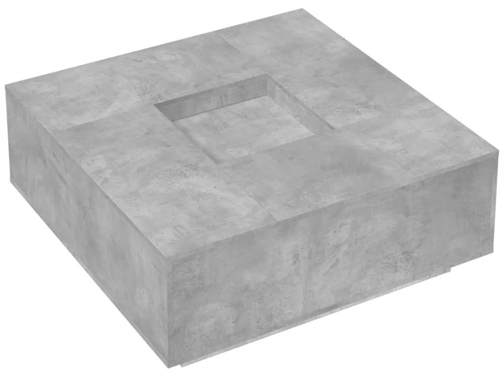 Betonszürke szerelt fa dohányzóasztal 100x100x40 cm