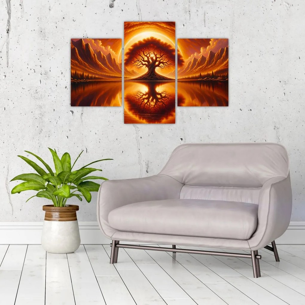 Kép – Fa a véres napban (90x60 cm)