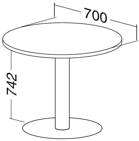 ProOffice tárgyalóasztal, átmérő 70 cm, bükkfa