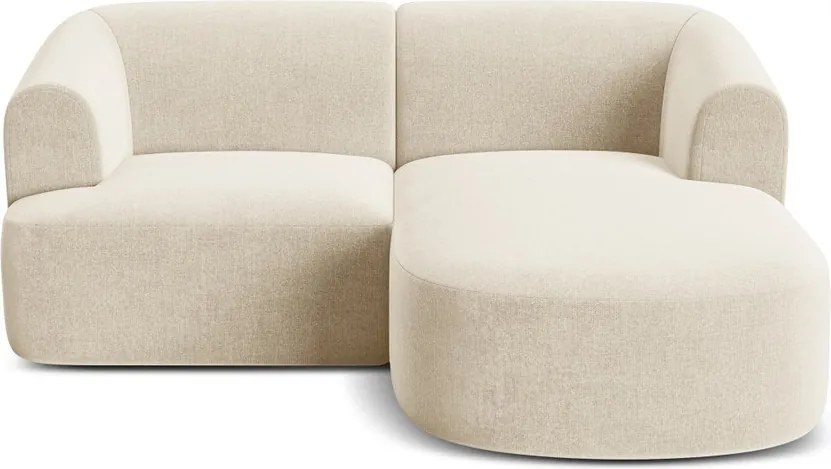 Bézs bársony sarokkanapé (jobb oldali-heverő résszel) Campi – Cosmopolitan Design