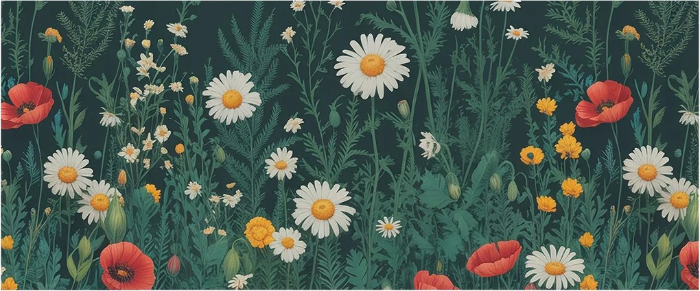 Flizelin tapéta falra Prémium Mezei virágok 250x104 Ragasztó