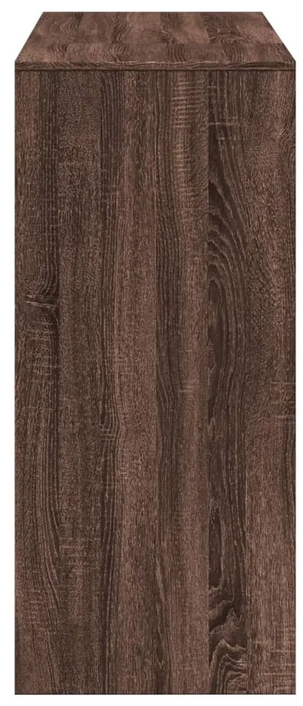 barna tölgy színű szerelt fa bárasztal polccal 124x46x103,5 cm