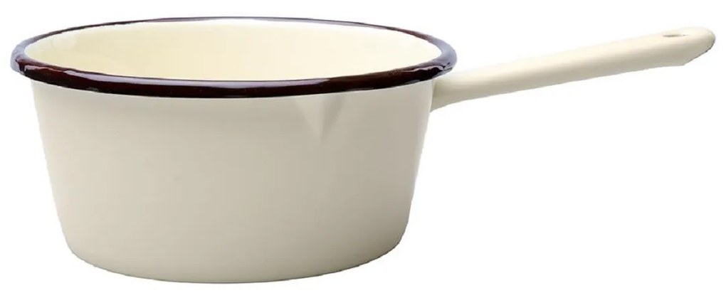 EMALIA Zománc serpenyő 16cm 1,23l krém