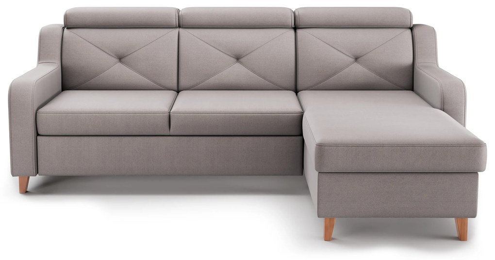 Laksaro sarokkanapé ágyfunkcióval jobb oldali - sötétbézs bársony Jasmine 25