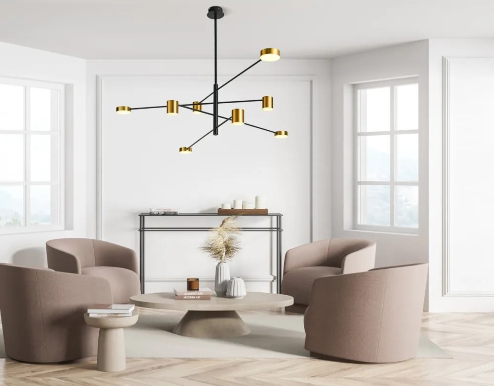 ITALUX PND-16374-8-BK-GD-3K REMDAL Modern Led Függesztett Lámpa IP20